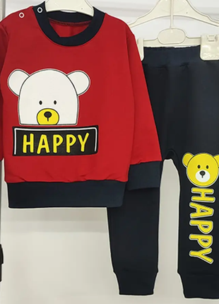 Стильний комплект штани та джемпер для хлопчика ведмедик 6 кольорів, кс-13ма