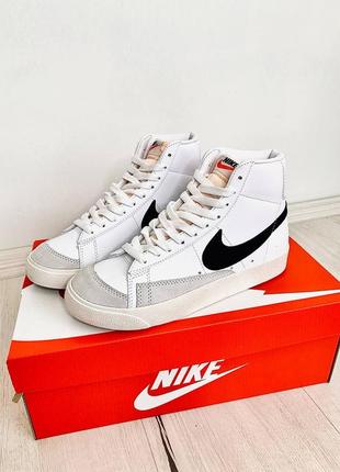 Nike blazer mid black swoosh5 фото