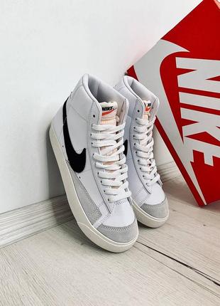 Nike blazer mid black swoosh4 фото