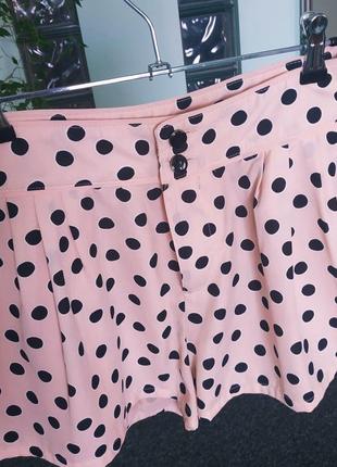 *шорты бежево-розовые в принт polka dot (горошек) h&m /divided новые*6 фото