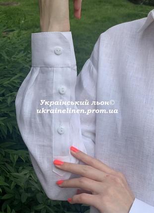 Блуза олександрия белая с вышивкой, льняная, галерея льна, 44-54р.6 фото