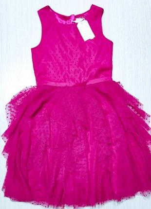 Нарядне святкове пишне плаття рожеве з рюшами 146 см cool club2 фото