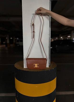 Женская сумка celine mini brown, женская сумка, брендовая сумка селин коричневая