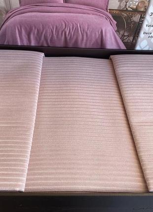 Покрывало вельветовое большое 240 на 260 см с наволочками capa home турция пудровое