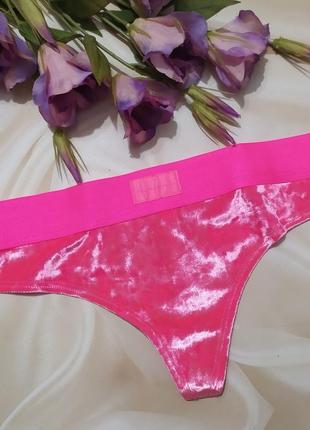 Яскраві велюрові трусики pink victoria secret