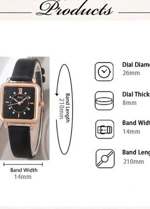 Подарунковий набір для жінок: 1 наручний годинник з 5 стильними браслетами на руку, без подарункової коробки, чорні4 фото