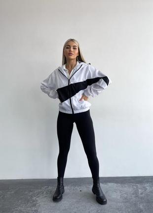 Куртка плащевка с капюшоном курточка олимпийка кофта черная белая стильная ветровка3 фото