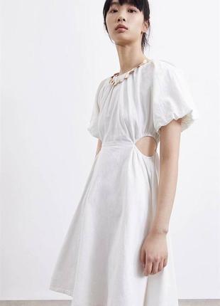 Белое мини платье зара, короткое вечернее платье, сукня сарафан2 фото
