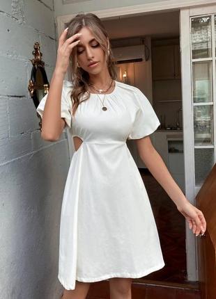 Белое мини платье зара, короткое вечернее платье, сукня сарафан4 фото
