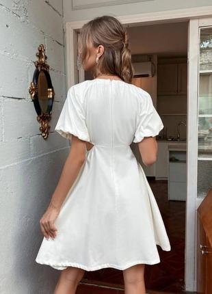 Белое мини платье зара, короткое вечернее платье, сукня сарафан5 фото