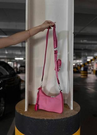 Женский сумка из нейлона prada / прада на плечо сумочка женская кожаная стильная брендовая8 фото