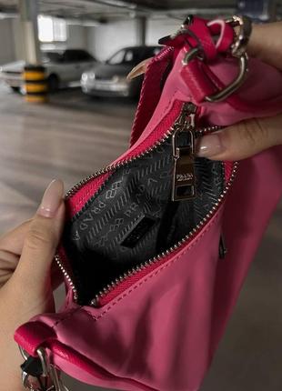 Женский сумка из нейлона prada / прада на плечо сумочка женская кожаная стильная брендовая5 фото