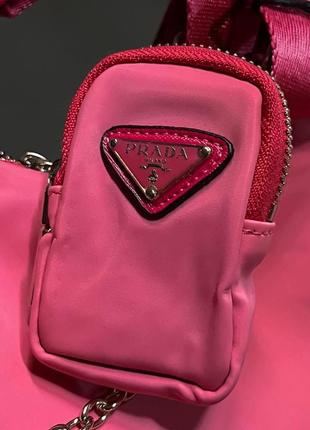 Женский сумка из нейлона prada / прада на плечо сумочка женская кожаная стильная брендовая2 фото
