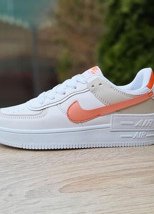 Сниженная цена🔥 женские трендовые кроссовки в стиле nike air force shadow 1 найм форс кожаные стильные