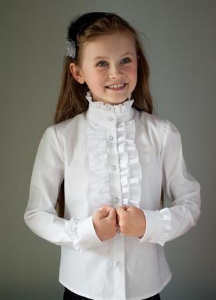Блузка шкільна красива для дівчинки світ блуз р.122