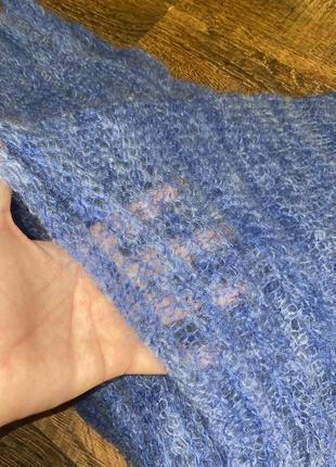 Шарф павутинка мохеровий хомут вязаний шарф хомут с тонкой пряжи3 фото