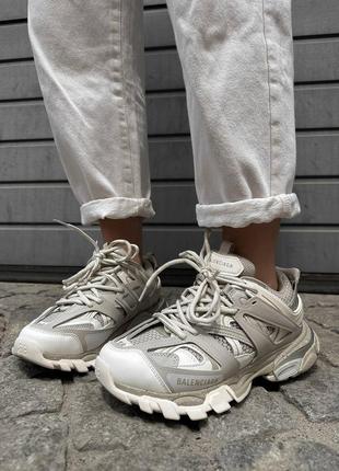 Кроссовки в стиле balenciaga track silver beige
