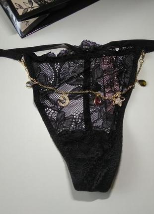 Victoria's secret трусики стрінги з камінцями та шармами