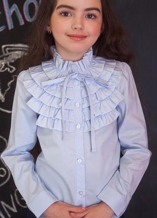 Школьная нарядная блузка мод.2093 розовая2 фото