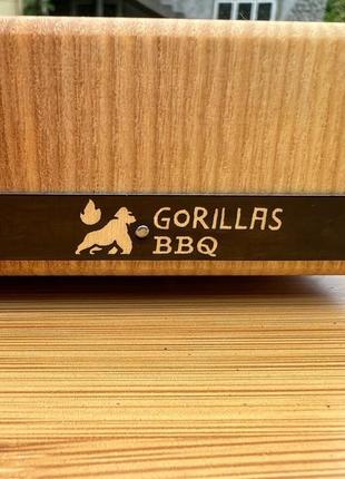 Из твердых пород дерева  доска торцевая разделочная gorillas bbq 40*30см5 фото