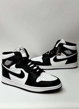 Стильные высокие мужские кроссовки nike air jordan 1 двухцветные мужские кроссовки из кожи демисезонные мужские кроссовки кожа3 фото