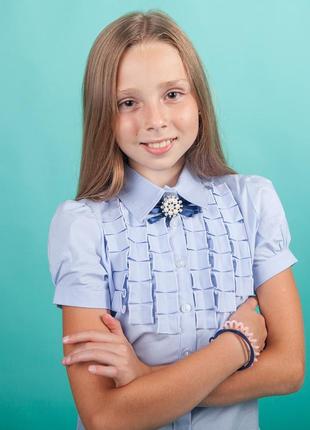 Шкільна блузка світ блуз мод. 5178к блакитна р.1221 фото