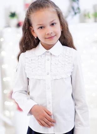 Шкільна блузка світ блуз мод.  5093 біла 122 білий1 фото