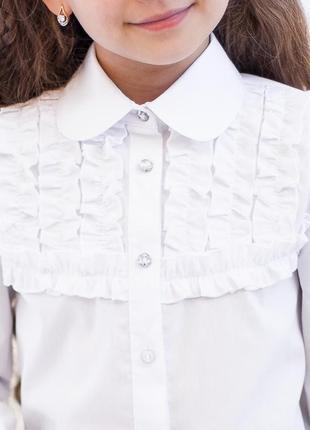 Шкільна блузка світ блуз мод.  5093 біла 122 білий2 фото