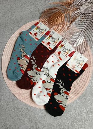 Теплі носки новорічні махрові носочки1 фото