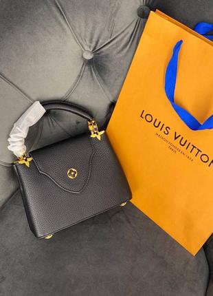 Шикарна брендова шкіряна сумка в стилі lv capucines mini