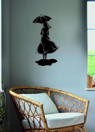 Декоративне настінне панно «дівчина з парасолькою», декор на стіну6 фото