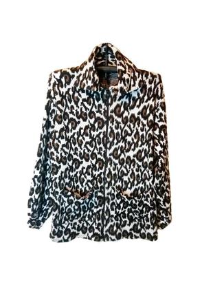 Кардиган, кофта на молнии, леопард, женская xxxl