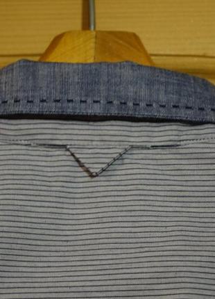 Классная комбинированная приталенная фирменная рубашка levi strauss & co l.9 фото