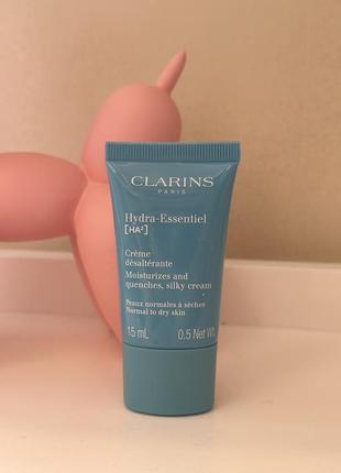 Денний крем для нормальної та сухої шкіри обличчя clarins hydra-essentiel moisturizes and quenches silky cream normal to dry skin