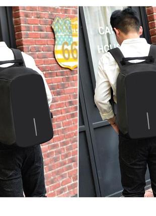 Міський рюкзак-антизлодій bobby 45х30х16,5 см, чорний/надійний універсальний рюкзак для ноутбука. чорний (100)4 фото