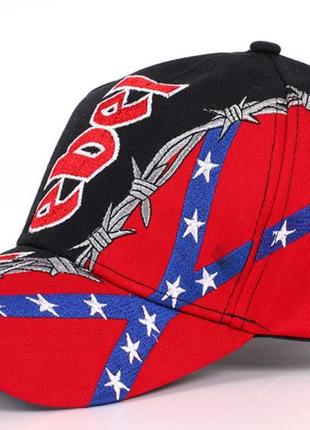 Бейсболка  rebel котон унисекс цвет черный красный