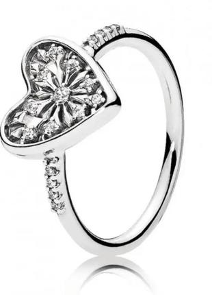 Серебрянное кольцо пандора сердце pandora1 фото