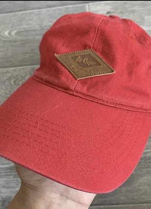 Кепка ли купер винтаж lee cooper leather patch red cap hat8 фото