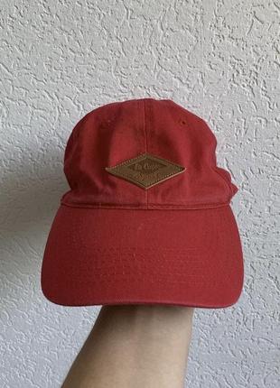 Кепка ли купер винтаж lee cooper leather patch red cap hat2 фото