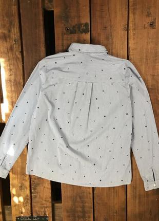 Женская полосатая рубашка в звуздочку edc (едк хс-cрр идеал оригинал бело-голубая)2 фото