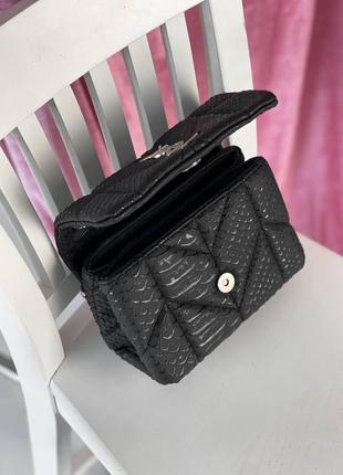 Женская сумка yves saint laurent puff mini black croco ив сен лоран  кросс боди3 фото