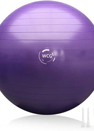 Мяч для фитнеса (фитбол) wcg 65 anti-burst 300кг фиолетовый