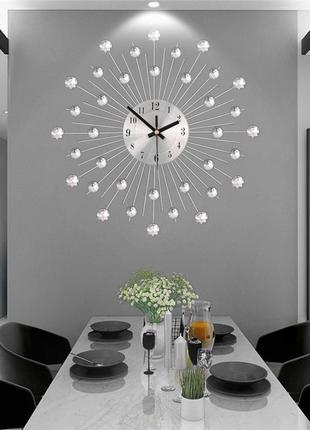 Часы настенные дизайнерские креативные rays wm97/50x50см серебро3 фото