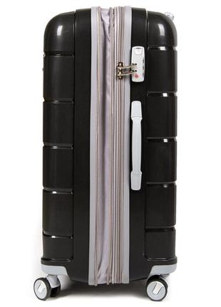 Набір пластикових валіз + косметичка 4 шт abs-пластик fashion 811 black3 фото