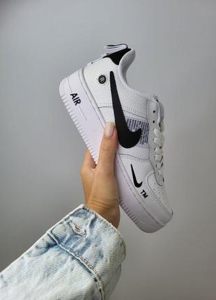 Nike air force 1 white black2 фото