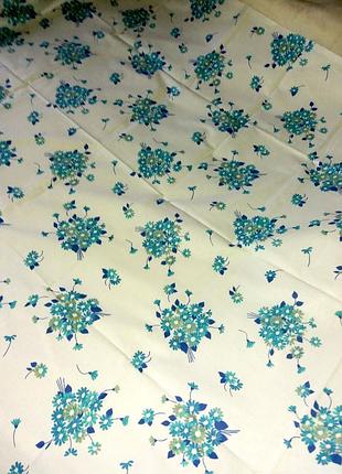 Полуторне бязева простирадло "блакитні букетики" ,145*200см..