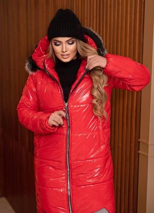 Женское стеганое пальто большого размера (р.50-60)4 фото
