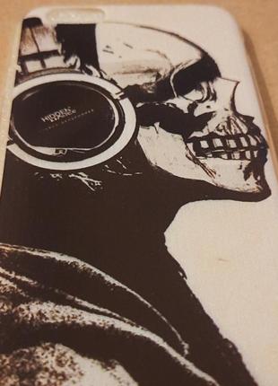 Чехол case накладка с принтом скелет в наушниках для iphone 5c4 фото