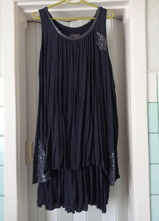 Платье сарафан трикотажный с пайетками1 фото