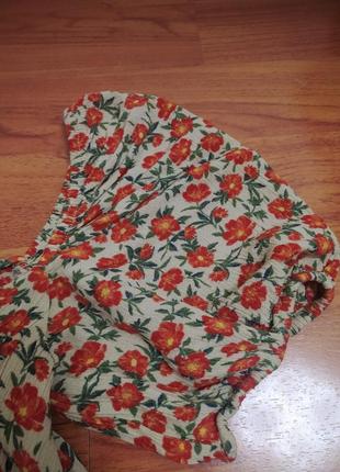 Муслиновое платье туника муслин вискоза цветочная сарафан короткое мини5 фото